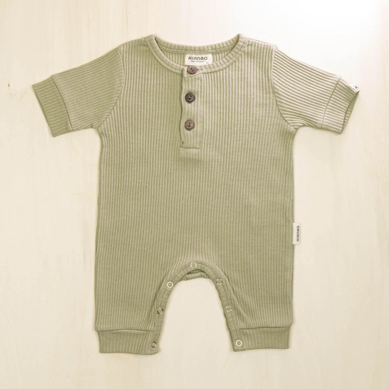 KIANAO Baby One-Pieces Sage Green / 1-3 M Romper Suit Organic Cotton