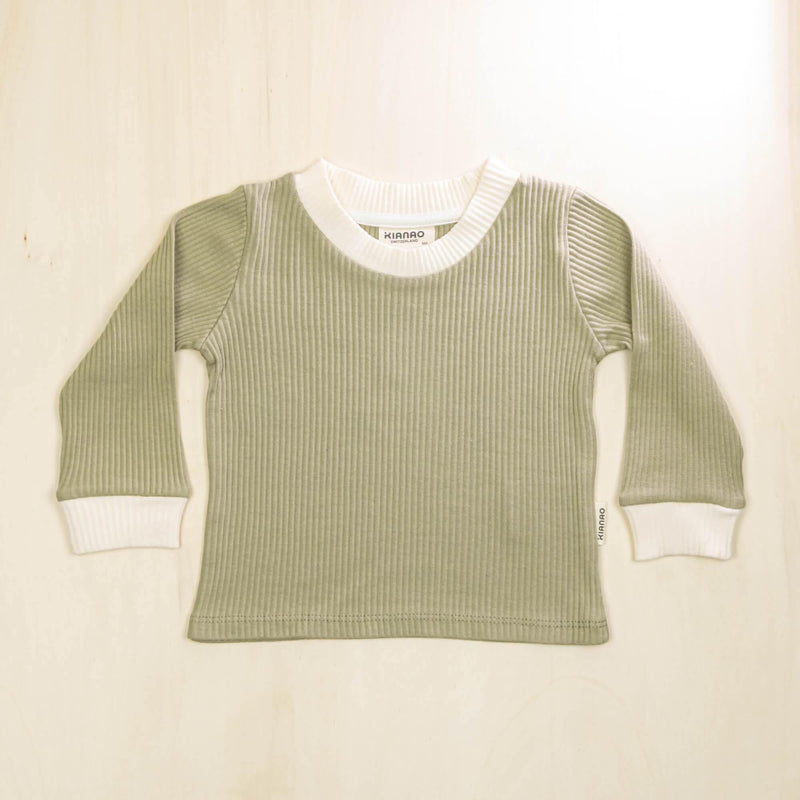 KIANAO Baby & Toddler Tops Sage Green / 6-9 M Retro Sweater Organic Cotton